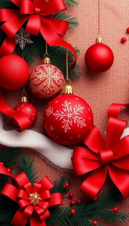 Red Christmas Phone Wallpapers for a Bold Festive Statement