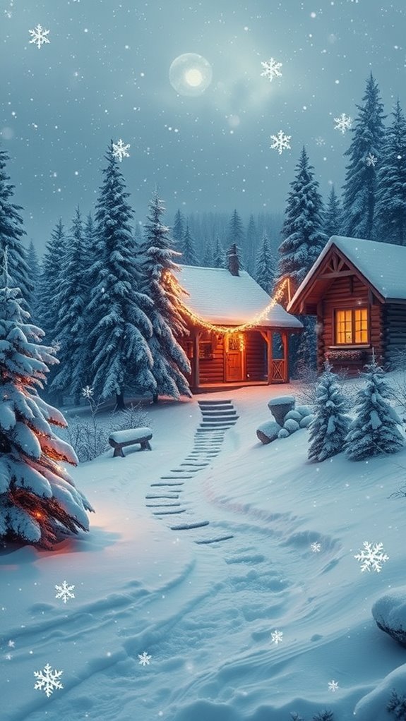 Charming Snowy Seasonal Vibes Phone Wallpaper