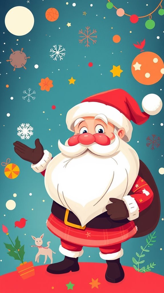 Distinctive Santa Wall Art Phone Wallpaper Distinctive Santa Wall Art Phone Wallpaper