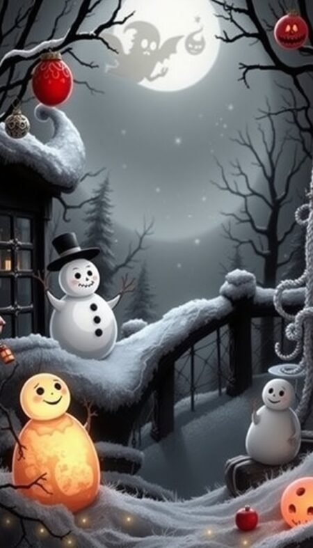 Spooky Christmas Phone Wallpapers for a Unique Holiday Twist
