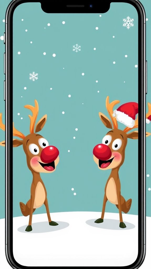 Funny Reindeer Illustrations Collection Phone Wallpaper Funny Reindeer Illustrations Collection Phone Wallpaper