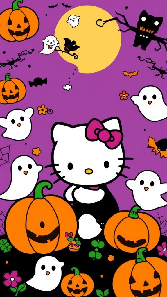 Halloween Themed Hello Kitty Art Phone Wallpaper Halloween Themed Hello Kitty Art Phone Wallpaper