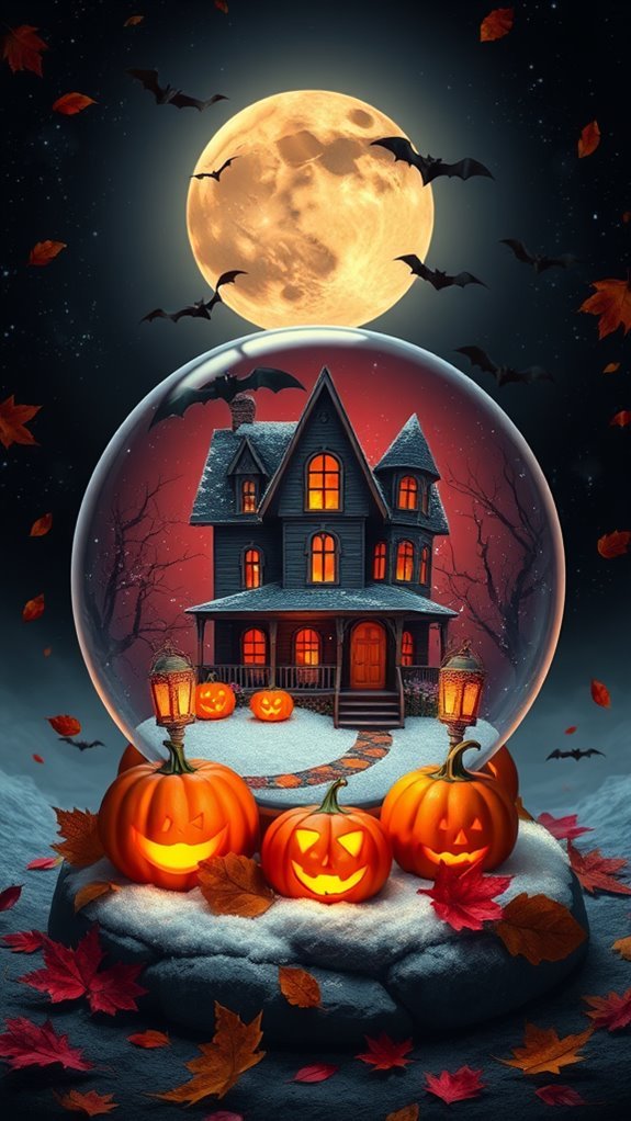 Halloween Themed Snow Globe Designs Phone Wallpaper Halloween Themed Snow Globe Designs Phone Wallpaper