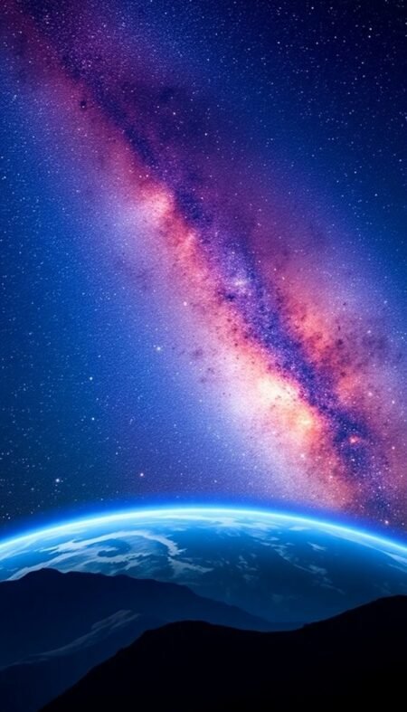 Milky Way Earth Phone Wallpaper