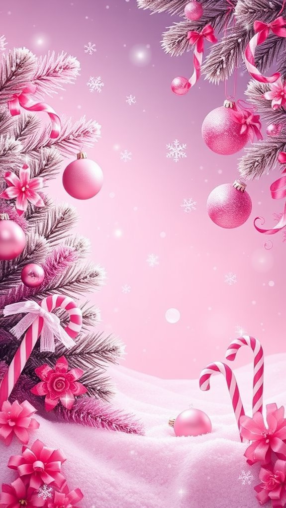 Playful Pink Holiday Creations Phone Wallpaper Playful Pink Holiday Creations Phone Wallpaper