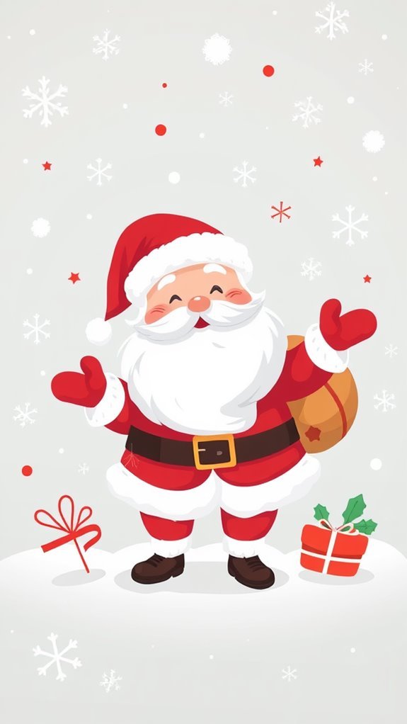 Playful Santa Artwork Collection Phone Wallpaper Playful Santa Artwork Collection Phone Wallpaper