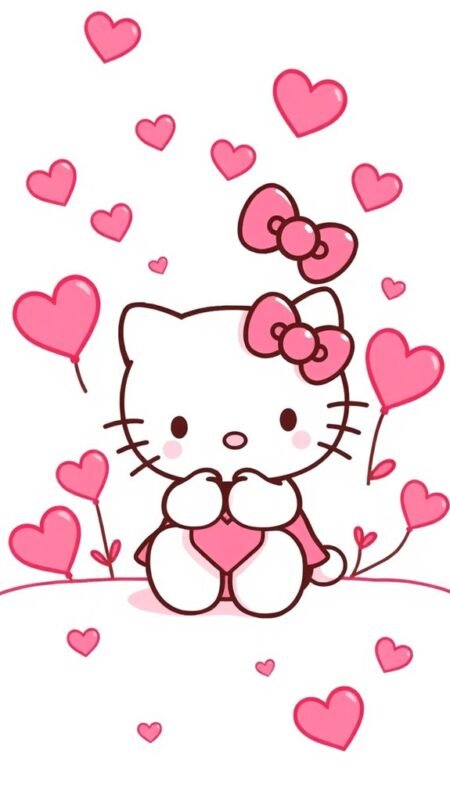 Valentine Hello Kitty Phone Wallpaper Full of Romance