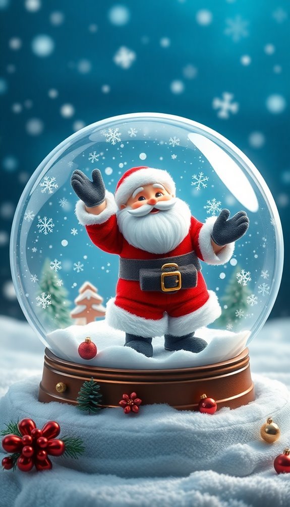santa claus snow globe wallpaper