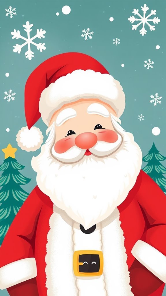 Traditional Santa Claus Artwork Phone Wallpaper Traditional Santa Claus Artwork Phone Wallpaper